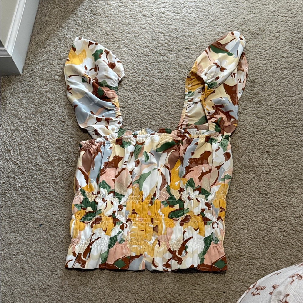 Abercrombie & Fitch Multicolor Ruffle Blouse